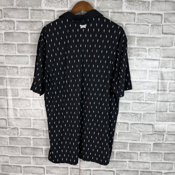 PXG Parson Xtreme Primary Black Cactus AOP Performance Golf Polo Mens LARGE - Picture 5 of 9